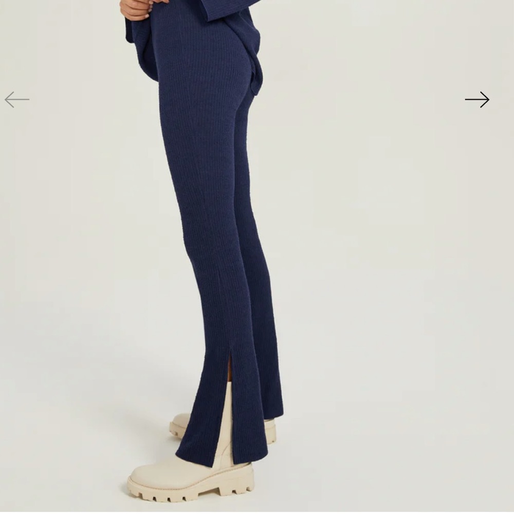 Something Navy Ribbed Flare Lounge Pants